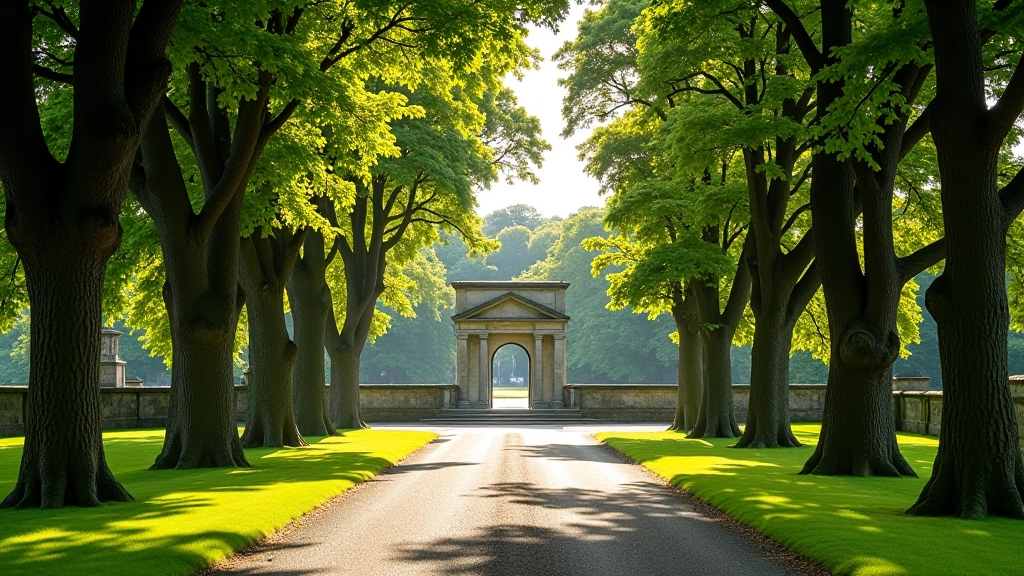 Historic demesne estate with avenue of trees and period architecture